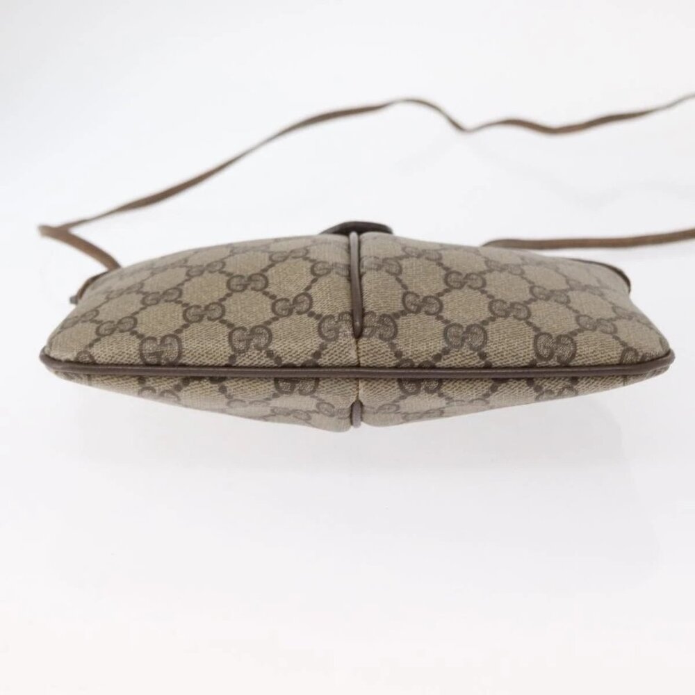 GUCCI GG Supreme Web Sherry Line Bag PVC Beige Gold 904 02 047 Auth ka922 - Picture 11 of 16